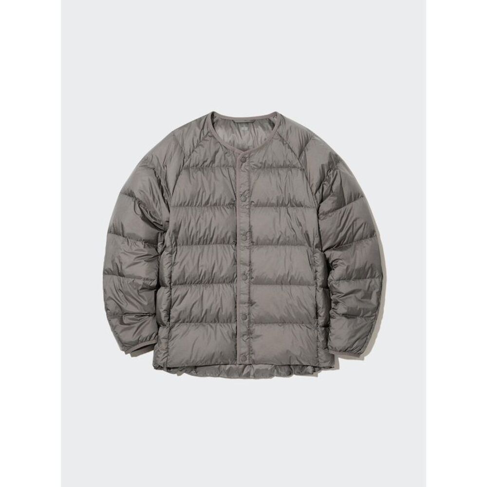 Uniqlo Taupe Quilted Snap-Front Puffer Jacket